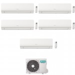 CONDIZIONATORE HISENSE PENTA SPLIT NEW ENERGY 9000+9000+9000+9000+12000 BTU WIFI INVERTER 5AMW125U4RTA A++