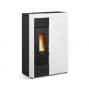 termostufa idro a pellet la nordica extraflame virna idro 145 kw in acciaio colore bianco