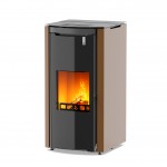 TERMOSTUFA A MULTICOMBUSTIBILE GIROLAMI SHARP 22 IN ACCIAIO COLORE BRONZO 20.9 KW CON ACQUA CALDA SANITARIA