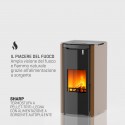 termostufa a multicombustibile girolami sharp 22 in acciaio colore bronzo 209 kw con acqua calda sanitaria