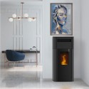 stufa a multicombustibile girolami split 12 in acciaio colore nero 107 kw ad aria