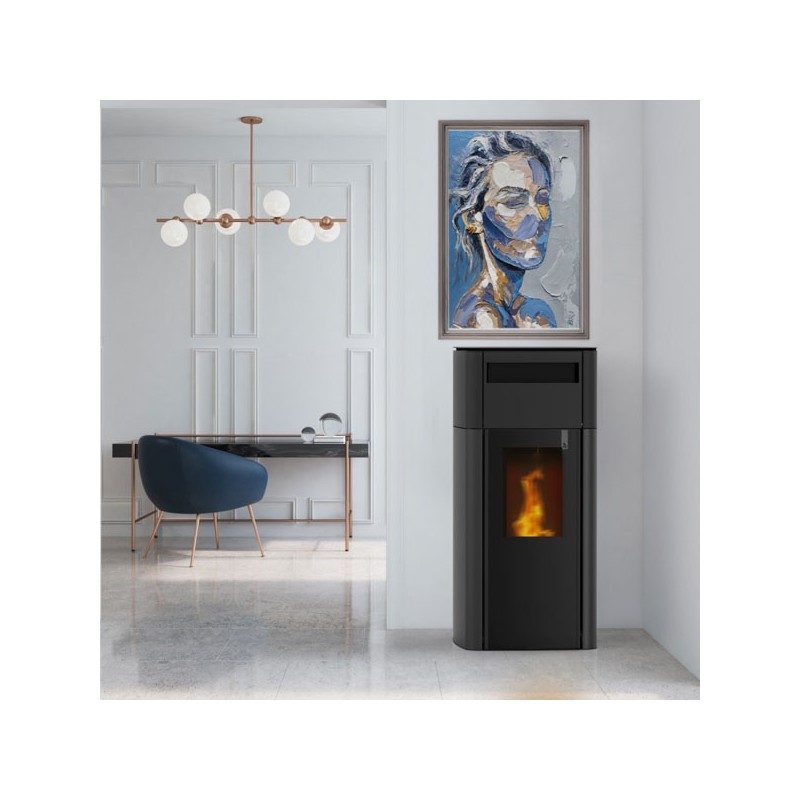 stufa a multicombustibile girolami split 12 in acciaio colore nero 107 kw ad aria