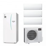 SISTEMA MITSUBISHI ECODAN MULTI 7.5 KW GAS R-32 MONOFASE INVERTER CON MSZ-BT 7000+7000+7000 + SERBATOIO SMALL ACS 170 LITRI