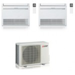 CONDIZIONATORE MITSUBISHI DUAL SPLIT A PAVIMENTO CONSOLE 9000+9000 BTU INVERTER MXZ-2F42VF3 A+++