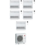 CONDIZIONATORE MITSUBISHI PENTA SPLIT A PAVIMENTO CONSOLE 9000+9000+9000+9000+9000 BTU INVERTER MXZ-5F102VF A++