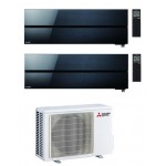 CONDIZIONATORE MITSUBISHI KIRIGAMINE STYLE WI-FI MSZ-LN R-32 NERO DUAL SPLIT 9000+12000 BTU A+++ MXZ-2F42VF