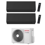 CONDIZIONATORE TOSHIBA DUAL SPLIT SHORAI EDGE BLACK 7000+7000 BTU WIFI INVERTER RAS-2M14G3AVG-E A+++