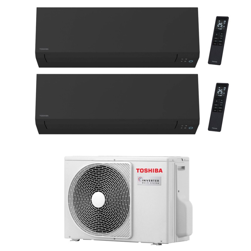 condizionatore toshiba dual split shorai edge black 70009000 btu wifi inverter ras 2m14g3avg e