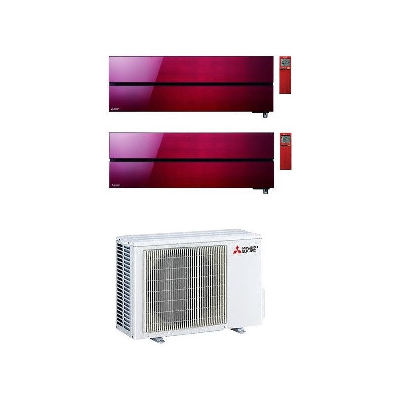 condizionatore mitsubishi kirigamine style wi fi msz ln r 32 rosso dual split 1200012000 btu a mxz 3f68vf