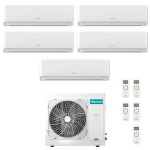 CONDIZIONATORE HISENSE PENTA SPLIT ECOSENSE 9000+9000+9000+9000+9000 BTU WIFI INVERTER 5AMW125U4RTA A++