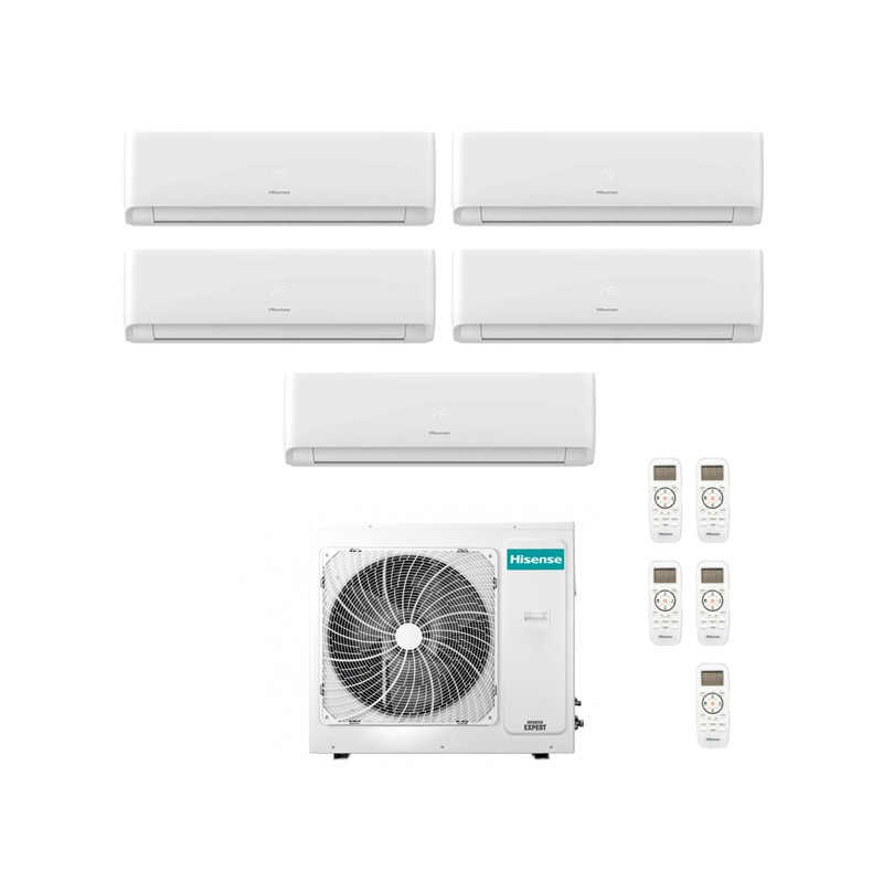 condizionatore hisense penta split ecosense 900090009000900018000 btu wifi inverter 5amw125u4rta