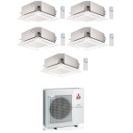 CONDIZIONATORE MITSUBISHI PENTA SPLIT CASSETTA A 4 VIE SLZ-M 9000+9000+12000+12000+18000 BTU WIFI INVERTER MXZ-5F102VF A++