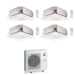 CONDIZIONATORE MITSUBISHI QUADRI SPLIT CASSETTA A 4 VIE SLZ-M 9000+9000+12000+12000 BTU WIFI INVERTER MXZ-4F80VF3 A++