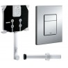 CASSETTA SCARICO INCASSO WC GROHE CON PLACCA CROMO SKATE COSMOPOLITAN E CANOTTO