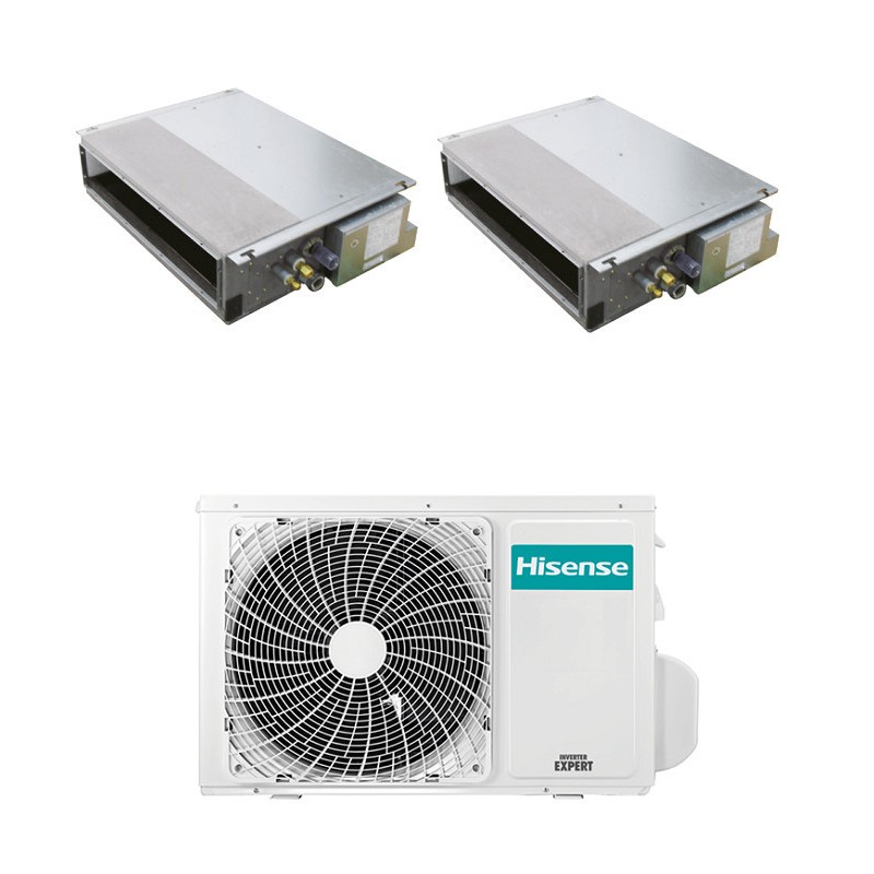 condizionatore hisense canalizzato dual split 900012000 btu inverter 2amw50u4rxa r 32 a plus plus