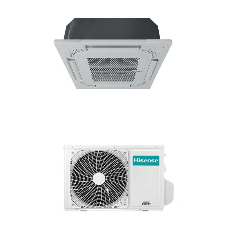 hisense condizionatore a cassetta 4 vie monosplit inverter gas r32 9000 btu a plus plus