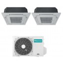 hisense condizionatore cassetta a 4 vie dual split inverter gas r32 90009000 btu 2amw42u4rra a plus plus