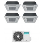 HISENSE CONDIZIONATORE CASSETTA A 4 VIE QUADRI SPLIT INVERTER GAS R32 9000+9000+9000+9000 BTU 4AMW81U4RJC A++