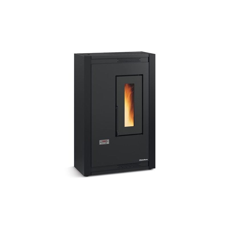 stufa a pellet la nordica extraflame luisella 44 kw in acciaio colore nero ad aria