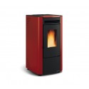 stufa a pellet la nordica extraflame ketty evo 65 kw in acciaio colore bordeaux ad aria