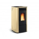 stufa a pellet la nordica extraflame ketty evo 65 kw in acciaio colore pergamena ad aria