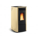 STUFA A PELLET LA NORDICA EXTRAFLAME KETTY EVO 2.0 6,5 KW IN ACCIAIO COLORE PERGAMENA AD ARIA