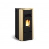 STUFA A PELLET LA NORDICA EXTRAFLAME GIUSY EVO 2.0 7,0 KW IN ACCIAIO E TOP IN MAIOLICA COLORE PERGAMENA AD ARIA