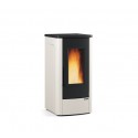 stufa a pellet la nordica extraflame dahiana 10 kw in acciaio e top in ghisa colore avorio ad aria