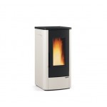 STUFA A PELLET LA NORDICA EXTRAFLAME DAHIANA VFS 10 KW IN ACCIAIO E TOP IN GHISA COLORE AVORIO AD ARIA