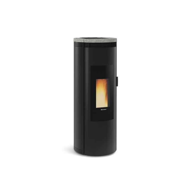 stufa a pellet la nordica extraflame amika 8 kw in acciaio colore pietra naturale ad aria