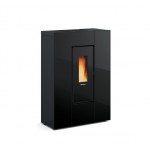 STUFA A PELLET LA NORDICA EXTRAFLAME MARILENA PLUS AD CRYSTAL 8 KW IN VETRO COLORE FUME' CANALIZZATA AD ARIA