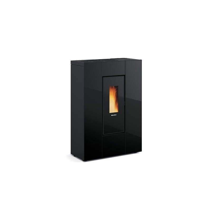 stufa a pellet la nordica extraflame marilena plus ad crystal 8 kw in vetro colore fume canalizzata ad aria 