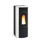 TERMOSTUFA IDRO A PELLET LA NORDICA EXTRAFLAME COSTANZA 17 KW WIFI IN ACCIAIO E TOP IN MAIOLICA COLORE BIANCO