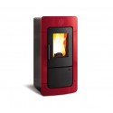 termostufa a pellet la nordica extraflame diadema acs idro 284 kw in maiolica bordeaux kit acqua sanitaria ad acqua